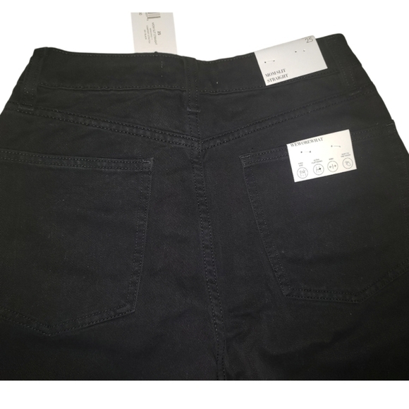 NWT WeWoreWhat Mom Slit Straight Jean Black 25 - Picture 3 of 6